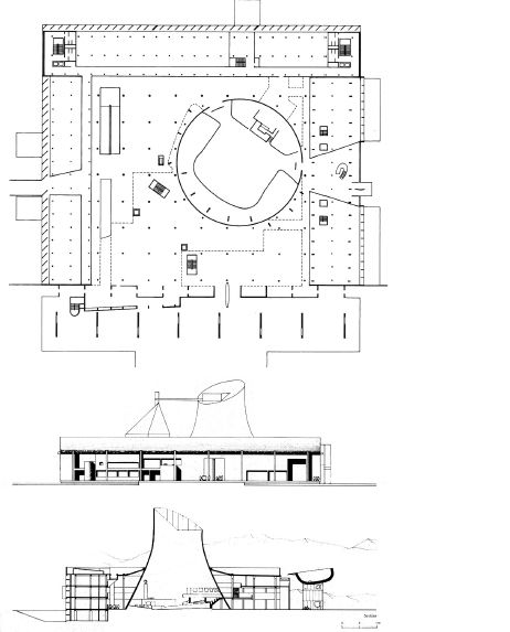 LeCorbusier, Parlament Chandigarh (Zeichnung: California State University)
