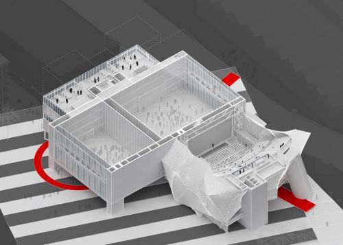 OMA, The Factory, Manchester, Axonometrie, Entwurf 2017
