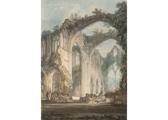 Joseph Mallord William Turner, Tintern Abbey, 1794, Graphit und Aquarell auf Papier