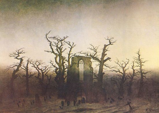 Caspar David Friedrich, Abtei im Eichwald, 1809/1810, Öl auf Leinwand